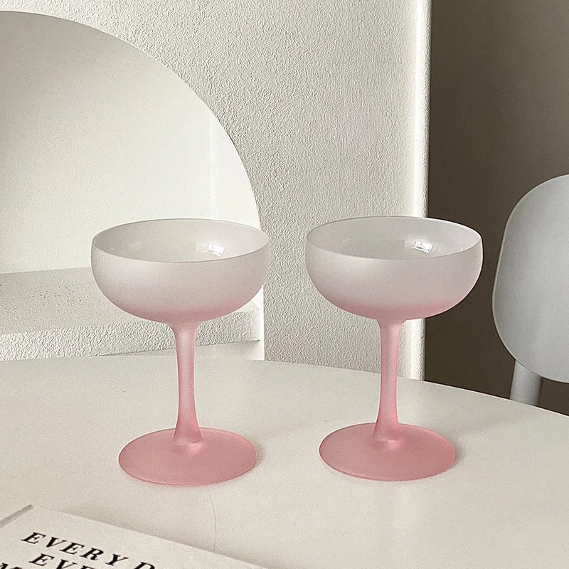 Pink Frosted Highball Glass – Elegant Cocktail & Champagne Glass