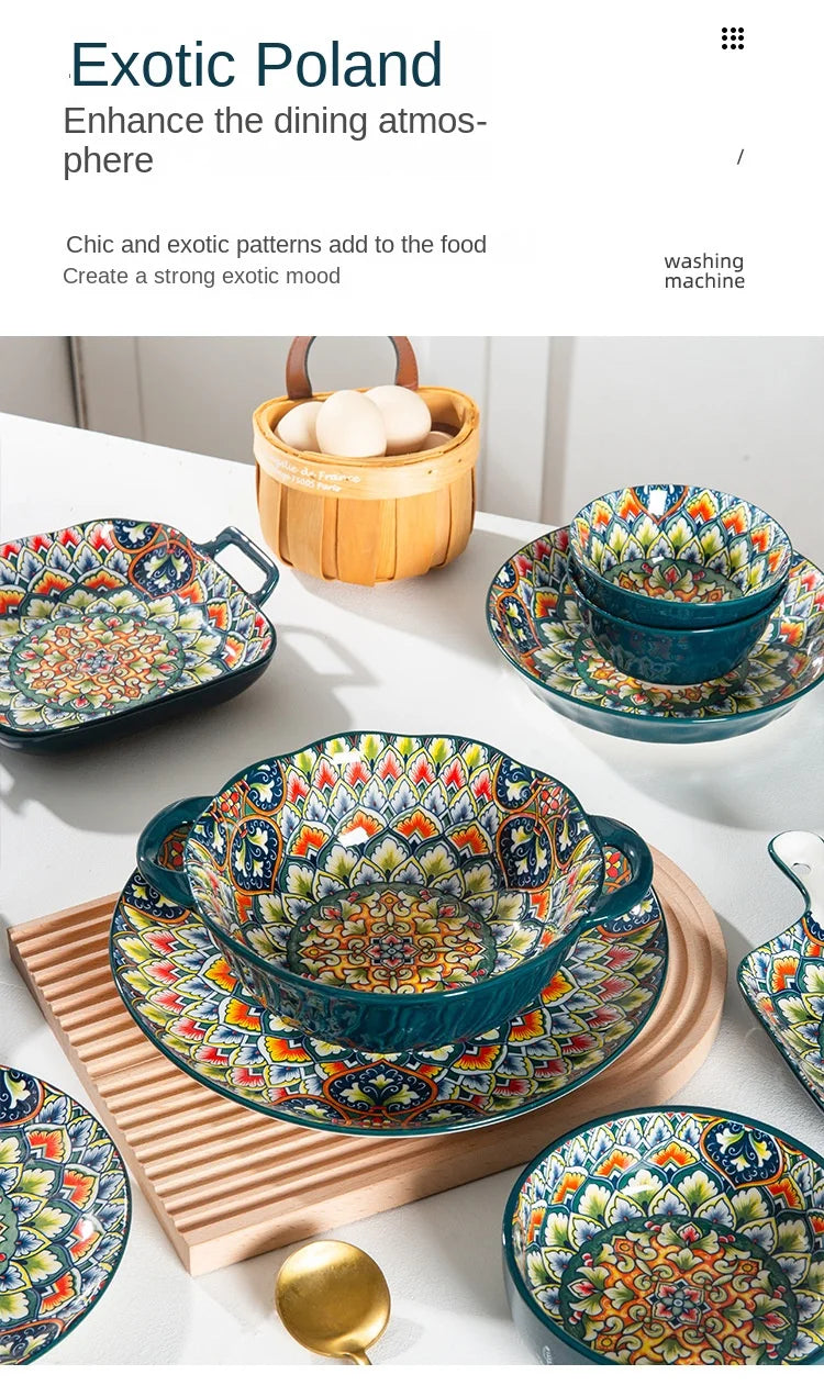 Bohemian Retro pattern Ceramic Dinnerware – Plates & Bowls