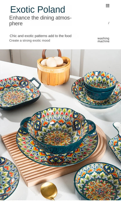 Bohemian Retro pattern Ceramic Dinnerware – Plates & Bowls