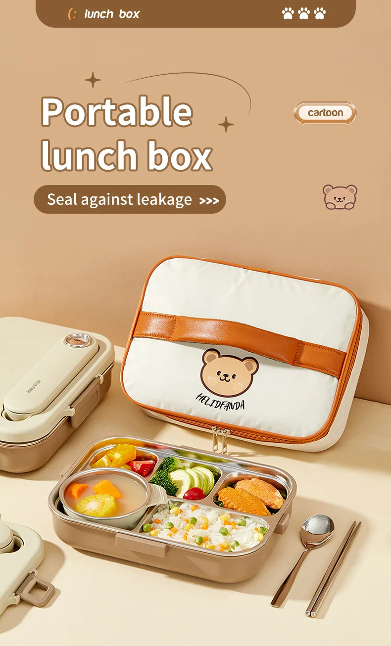 FREE SHIPPING! HOT DEAL the ultimate combo! Complete Set lunch box Includes cutlery, soup container  and insulated lunch bag.