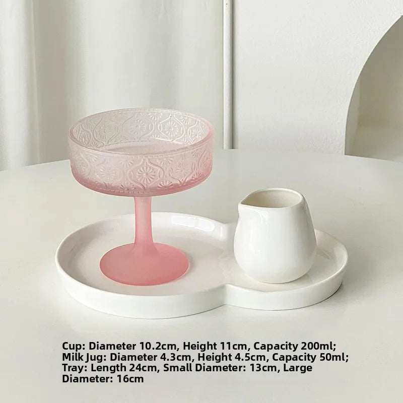 Premium Pink Frosted Highball Glass – Elegant Cocktail & Champagne Glass