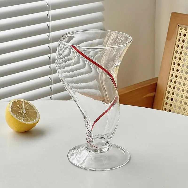 Premium Creative Design Glass Cup – 470ml Unique Drinkware