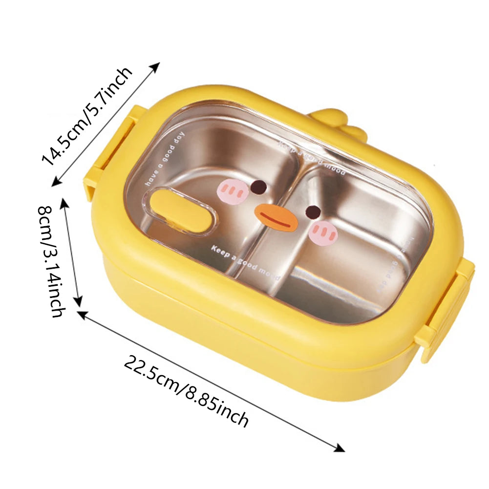 2 compartments stainless steel cute Bento box-Lunch box