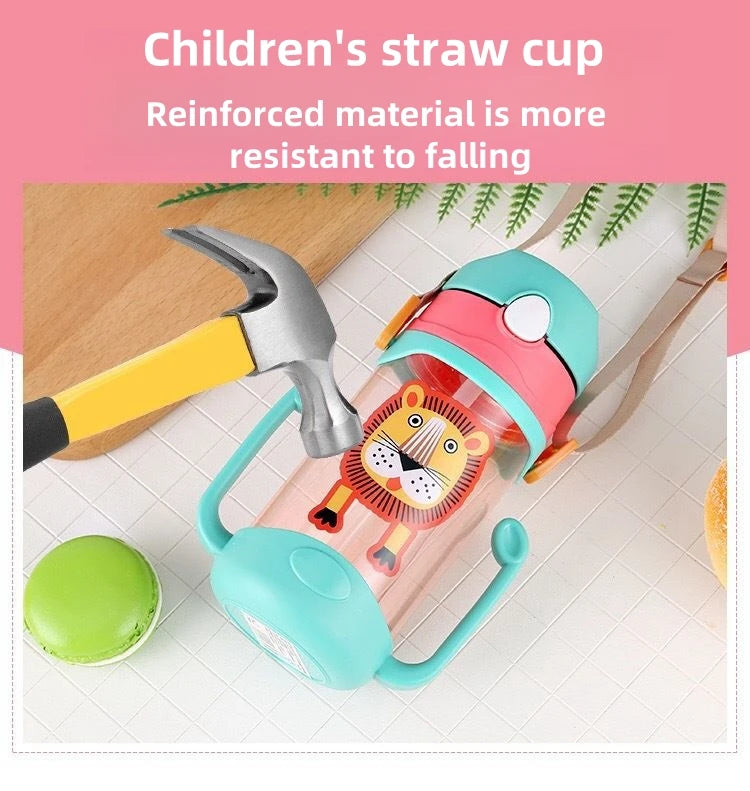 400ml Kids Water Sippy Cup – Portable Children’s Water Bottle with Straw & Handle