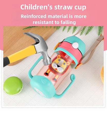400ml Kids Water Sippy Cup – Portable Children’s Water Bottle with Straw & Handle