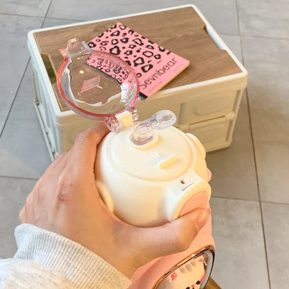 820ML Kids Water Bottle with Straw – Cute Kawaii Cartoon Drinking Bottle