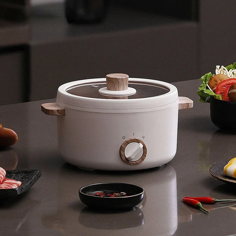 1.5L Multifunction Mini Electric Cooking Hot Pot with Food Steamer