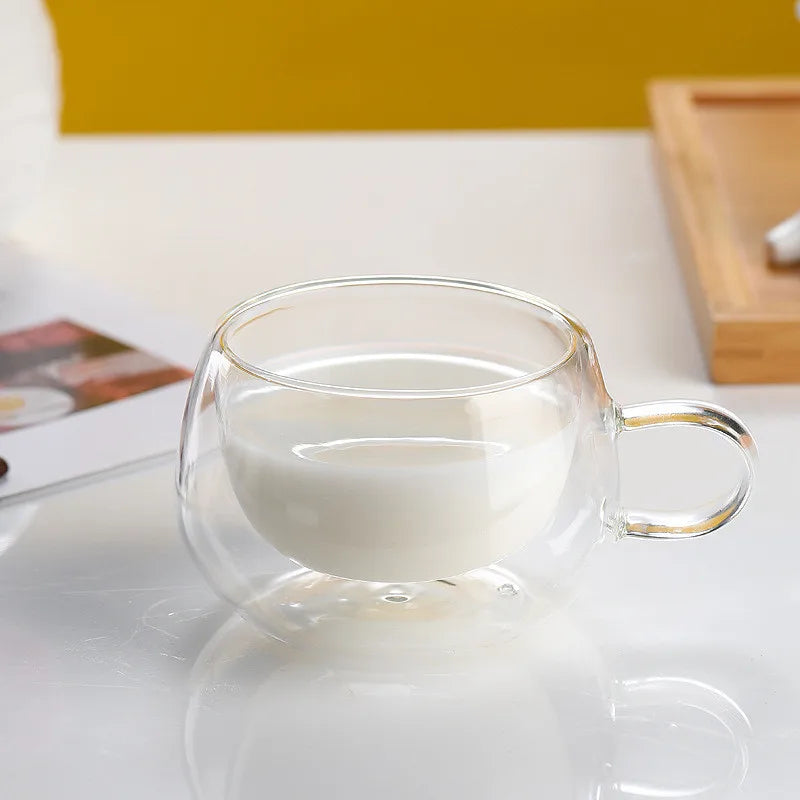 Stripe Coffee & Tea Mug – Double Wall Borosilicate Glass Cup