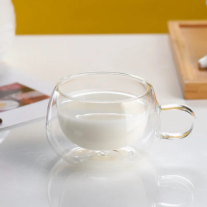 Stripe Coffee & Tea Mug – Double Wall Borosilicate Glass Cup