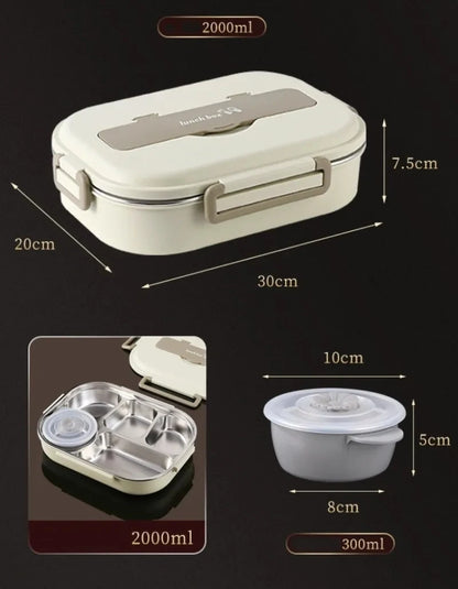 Stainless Steel Compartment Insulated Lunch Box – Portable & Leakproof with insulated lunch bag Set