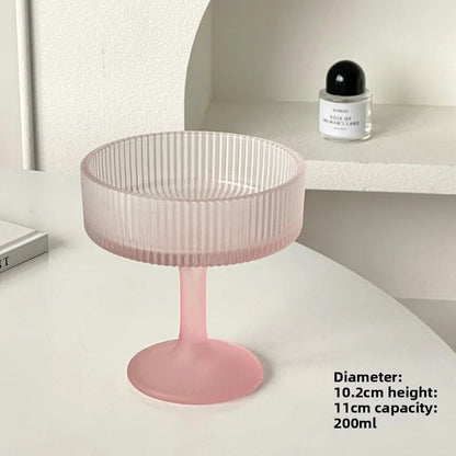 Premium Pink Frosted Highball Glass – Elegant Cocktail & Champagne Glass