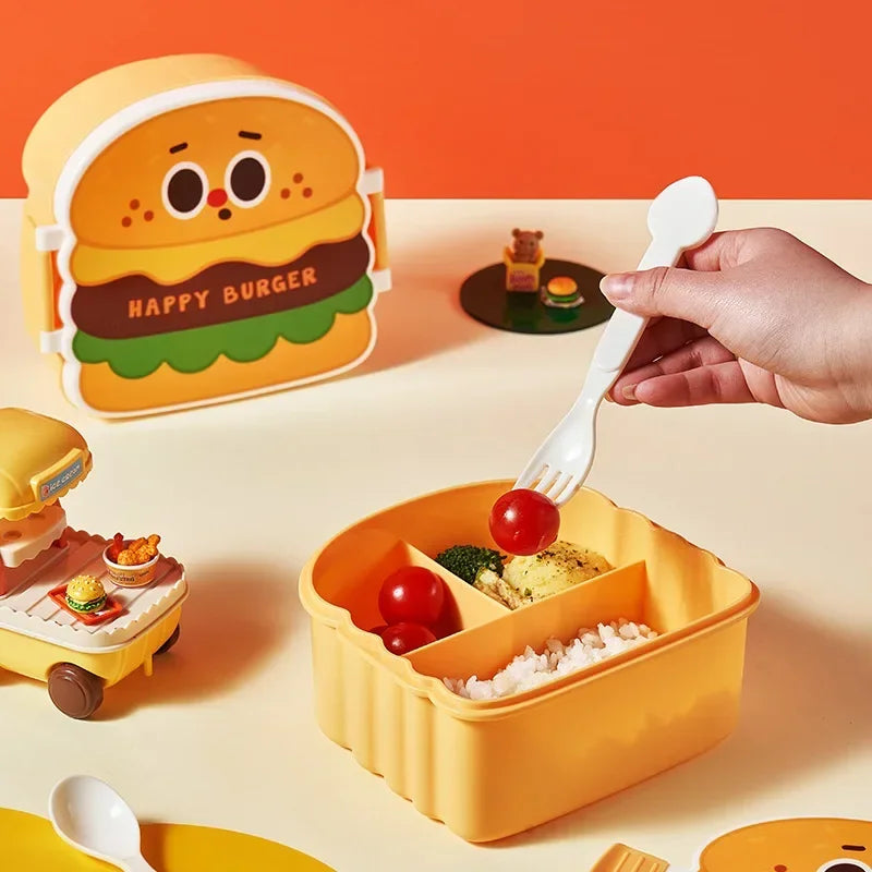 Kids Creative Lunch Boxes-hamburger, fries, and toast shapes