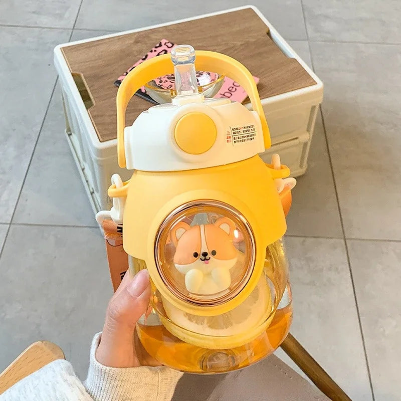 820ML Kids Water Bottle with Straw – Cute Kawaii Cartoon Drinking Bottle