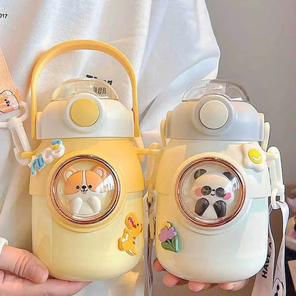 Thermos bottle-Thermal Insulated Bottle with build-n straw and strap