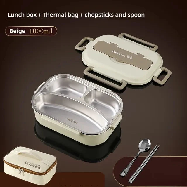 Stainless Steel Compartment Insulated Lunch Box – Portable & Leakproof with insulated lunch bag Set