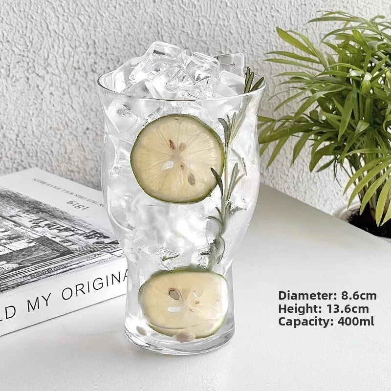 400ml Trendy Wide-Mouth Glass Cup with Straw – Multipurpose Drinkware