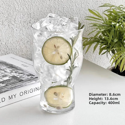 400ml Trendy Wide-Mouth Glass Cup with Straw – Multipurpose Drinkware