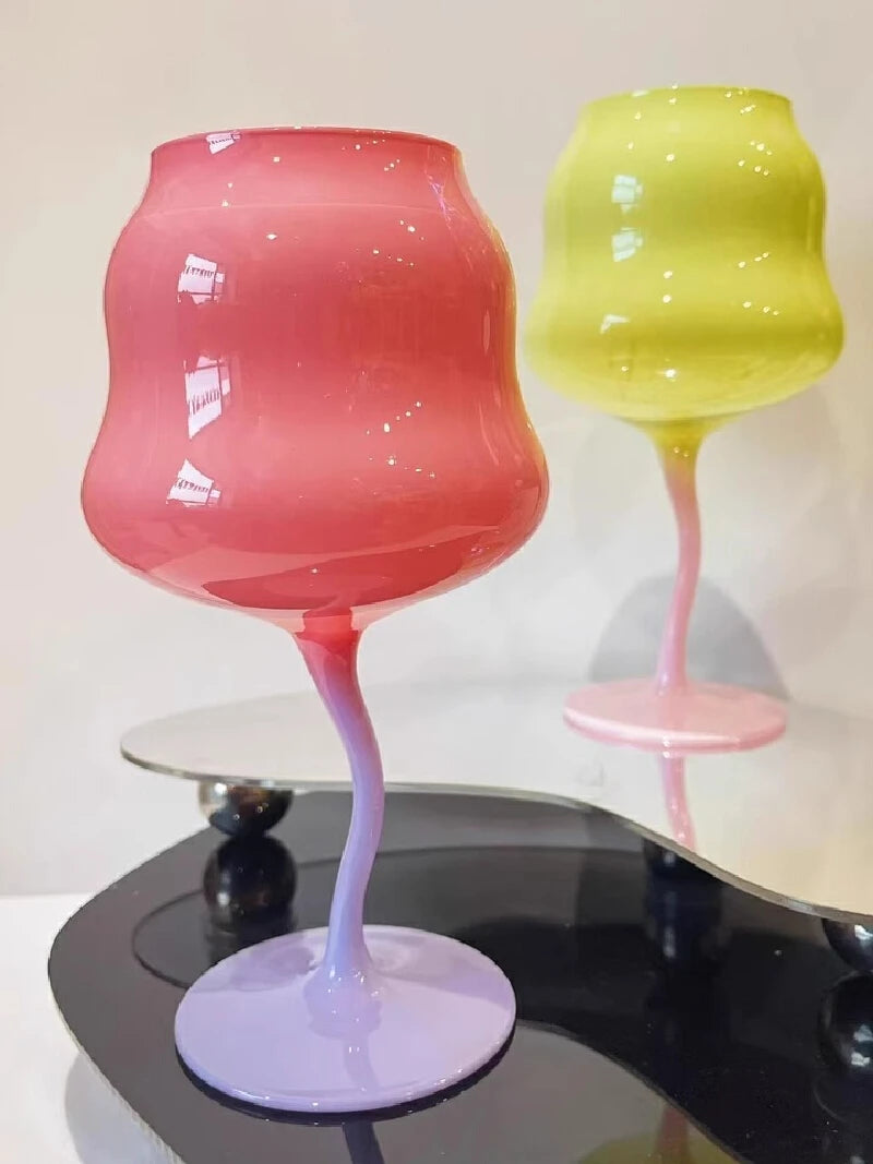 Cute & Creative Macaron Colored Glass – High-Footed Aesthetic cocktails glass  🌸✨