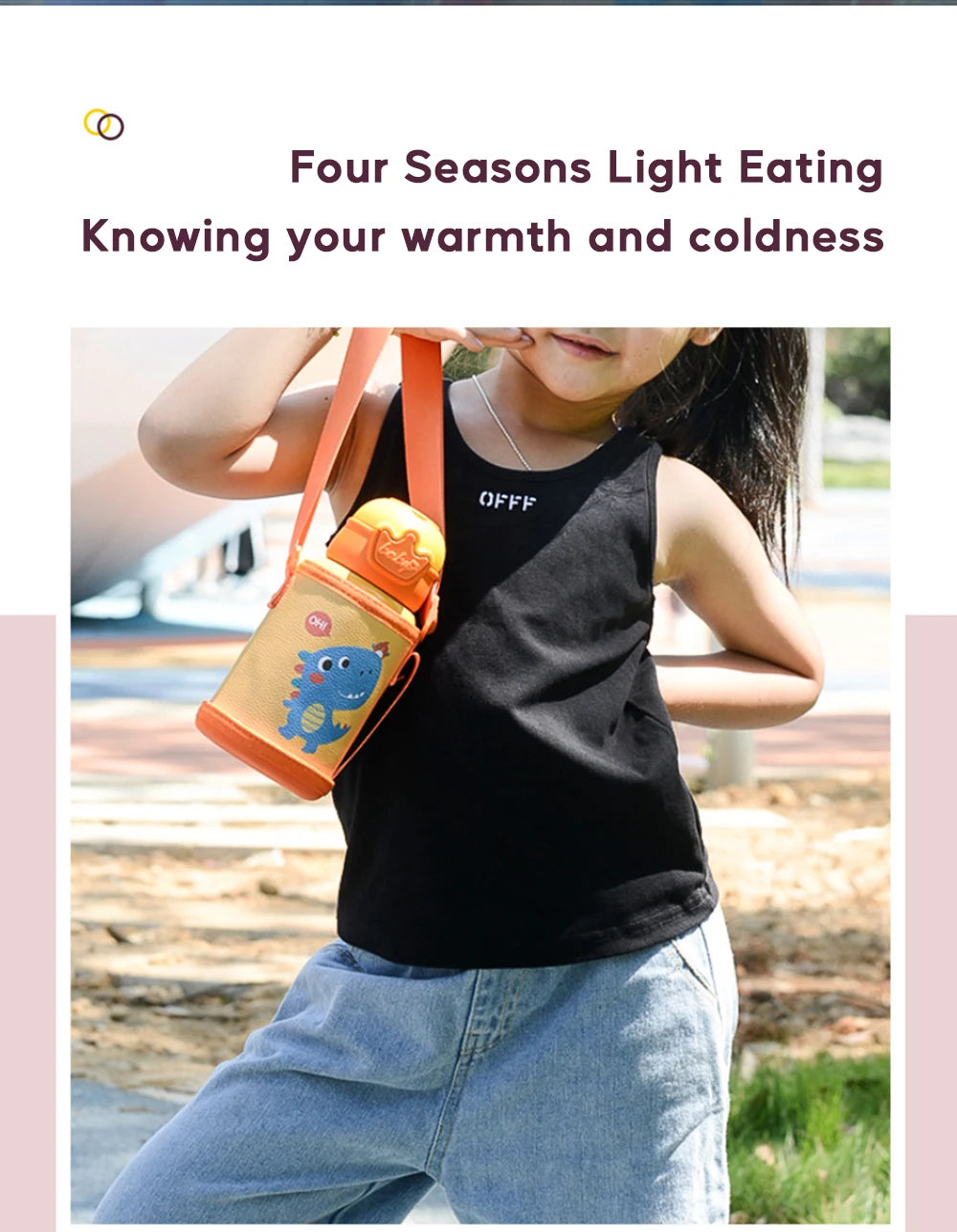 500ML Kids Thermos Bottle with Strap & Carry Bag