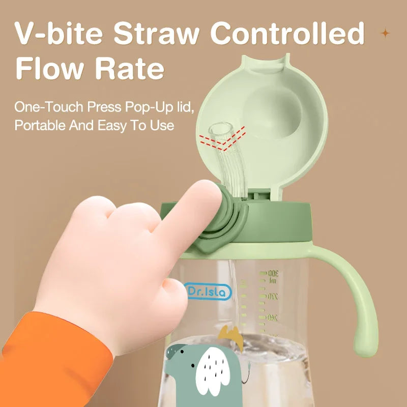 Portable Baby Water Bottle 300ml – Baby Feeding Cup with Straw