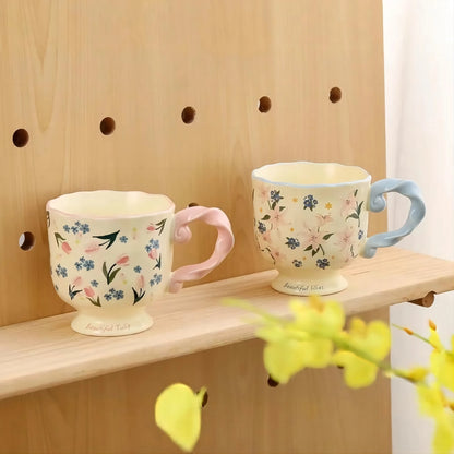 300ml Floral Vintage Retro Mug – Beautiful Coffee & Tea Cup