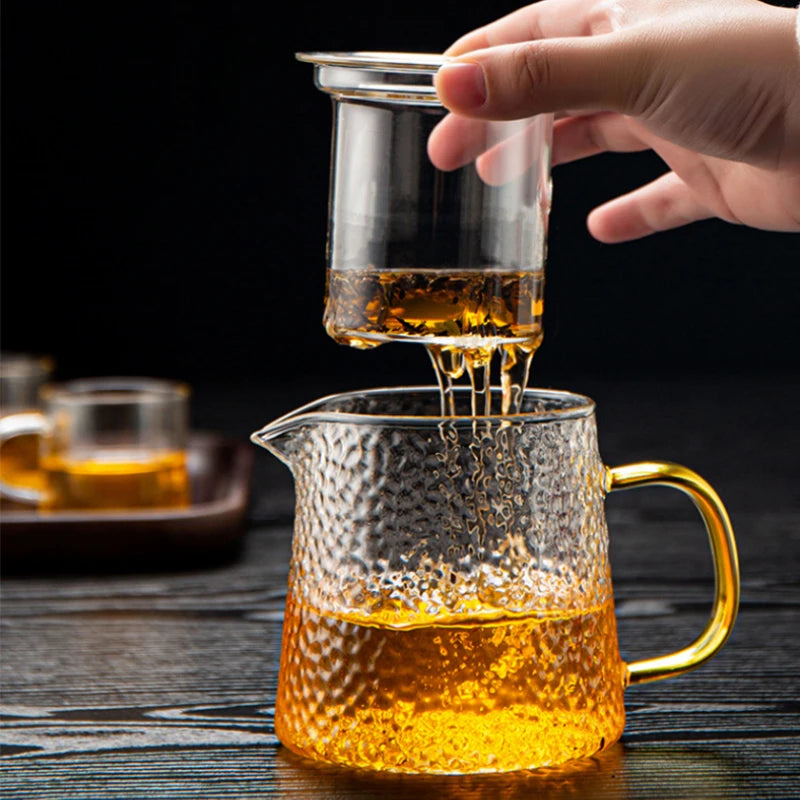 High-Quality Heat Resistant Glass Teapot – Borosilicate Glass with Colored Knob