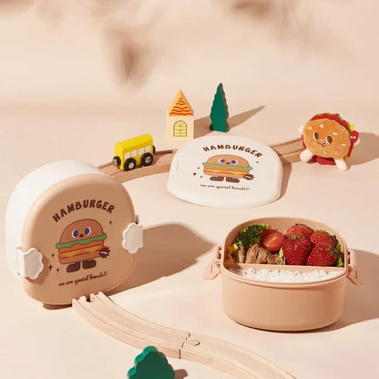 Kids Creative Lunch Boxes-hamburger, fries, and toast shapes