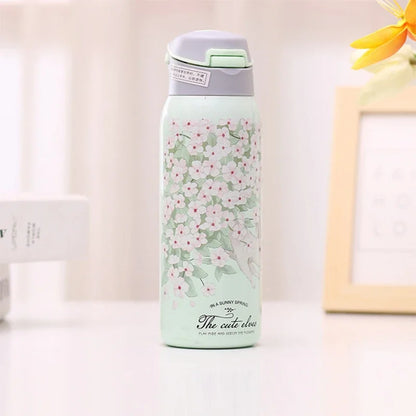 Cute printed Kids Insulated water bottle with straw