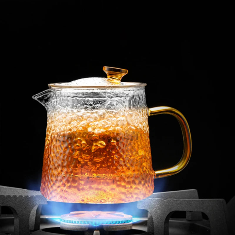 High-Quality Heat Resistant Glass Teapot – Borosilicate Glass with Colored Knob