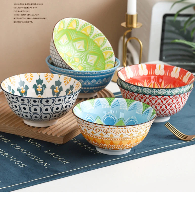 6.25-Inch Bohemian Ceramic Bowl – Unique design Soup & Salad Bowl