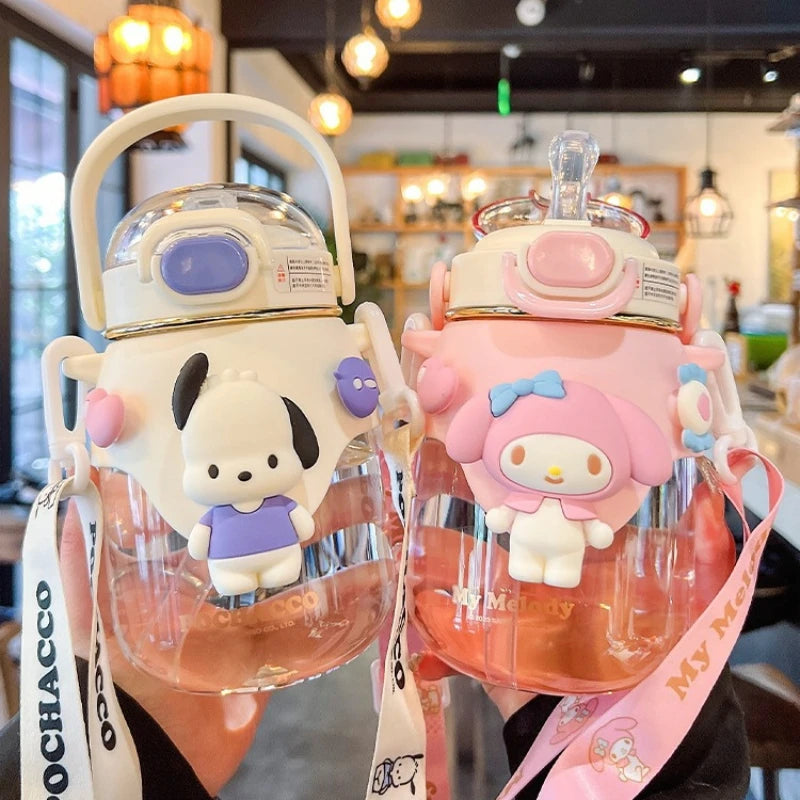Large 820ML cute Cartoon Character Water Bottle – Cute & Unique