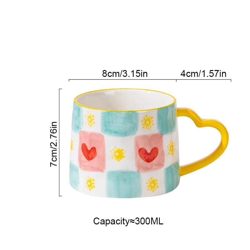 Cute Heart Shaped Ceramic Mug – 400ml