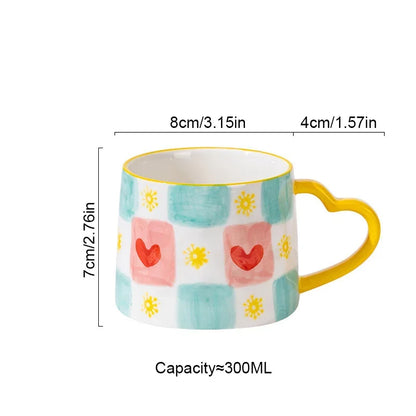 Cute Heart Shaped Ceramic Mug – 400ml
