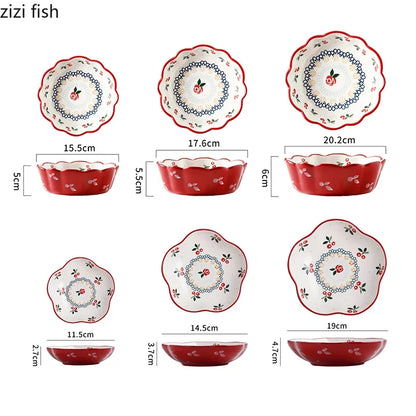 Cute Cherry design Ceramic Bowl – Salad, Fruit & Dessert Bowl