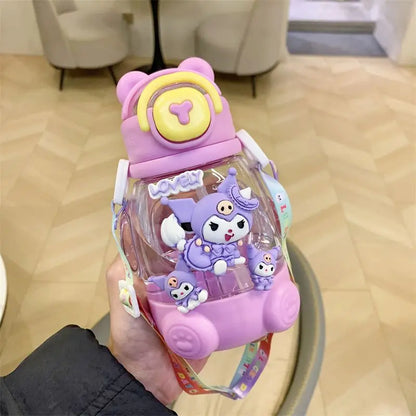 500ml Cartoon Character Water Bottle – Cute & Unique Design with Adjustable Strap
