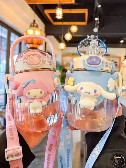 Large 820ML cute Cartoon Character Water Bottle – Cute & Unique