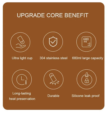 Portable Thermal Porridge Cup Insulation Lunch Box Warmer Thermos Soup Cup