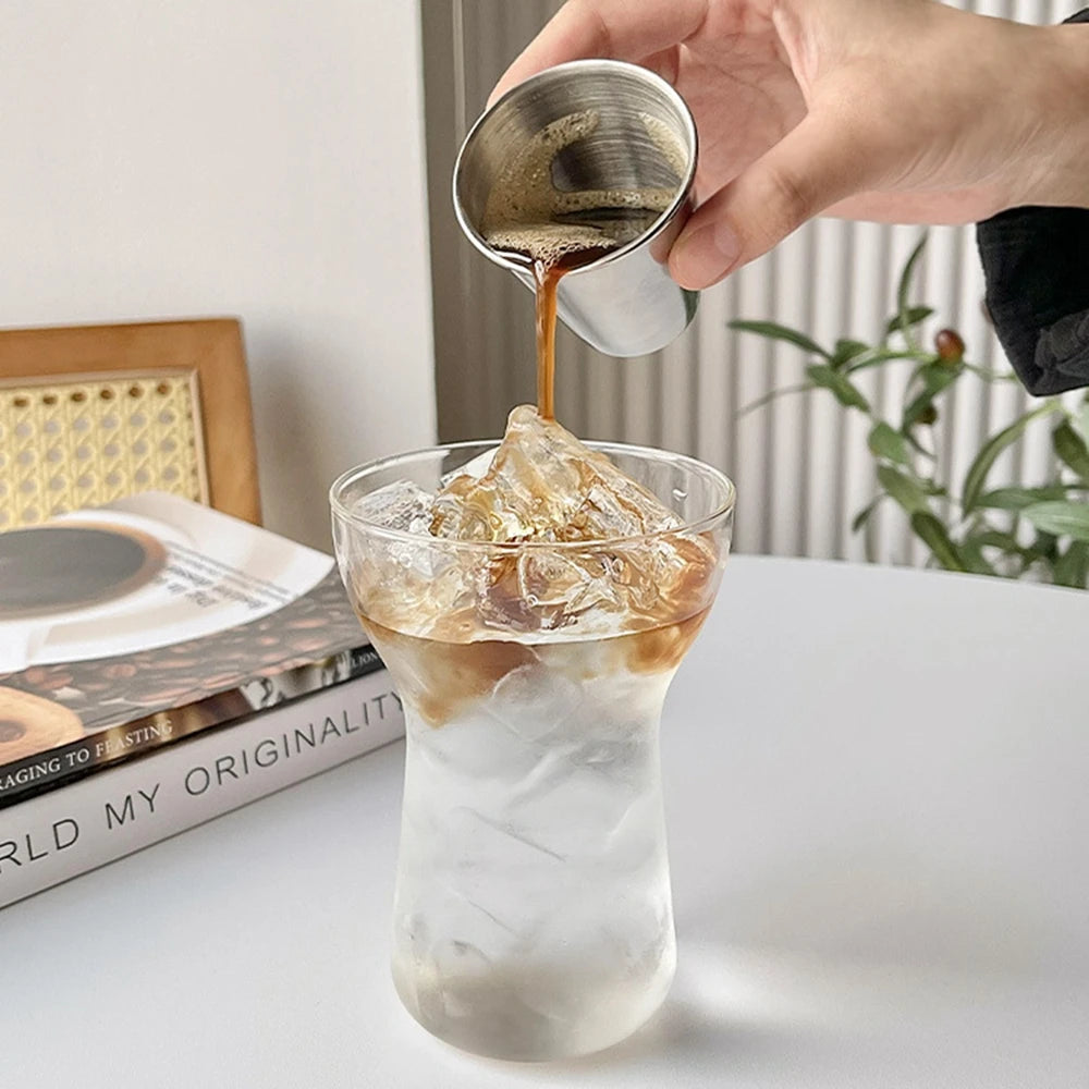 350/500/550/750ML Can-Shaped Glass Cups with Bamboo Lids & Glass Straws