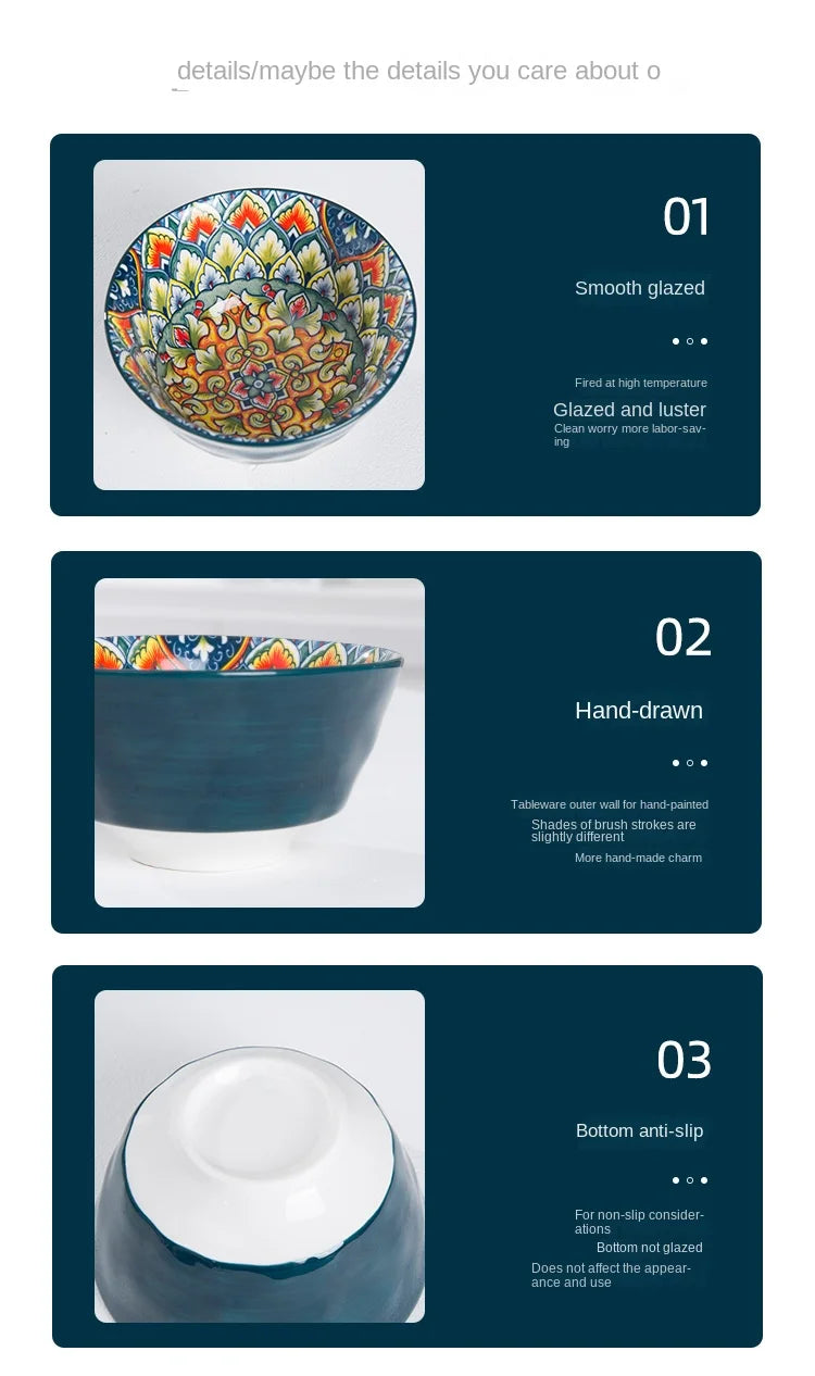 Bohemian Retro pattern Ceramic Dinnerware – Plates & Bowls