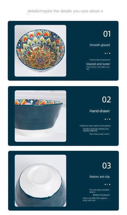 Bohemian Retro pattern Ceramic Dinnerware – Plates & Bowls