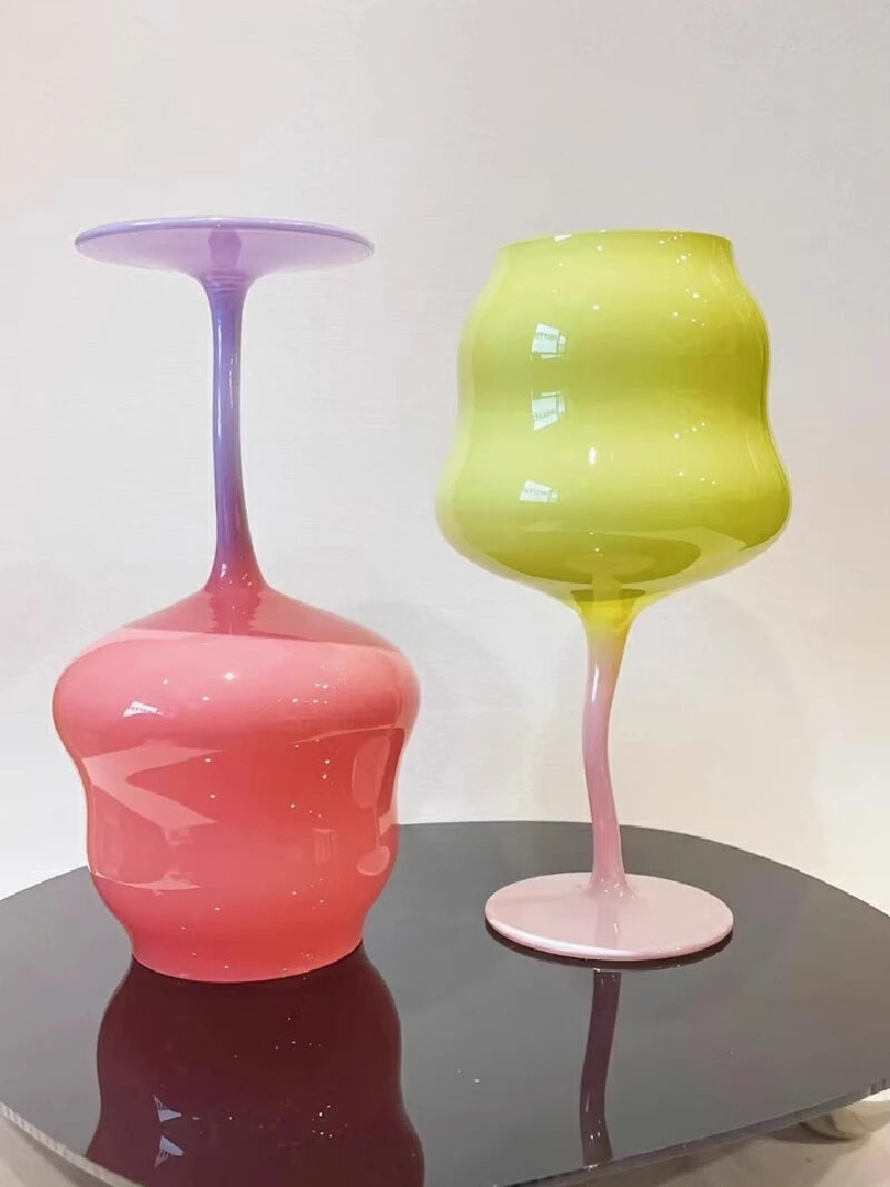 Cute & Creative Macaron Colored Glass – High-Footed Aesthetic cocktails glass  🌸✨
