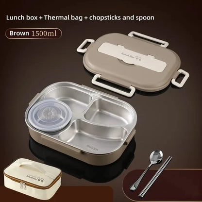 Stainless Steel Compartment Insulated Lunch Box – Portable & Leakproof with insulated lunch bag Set