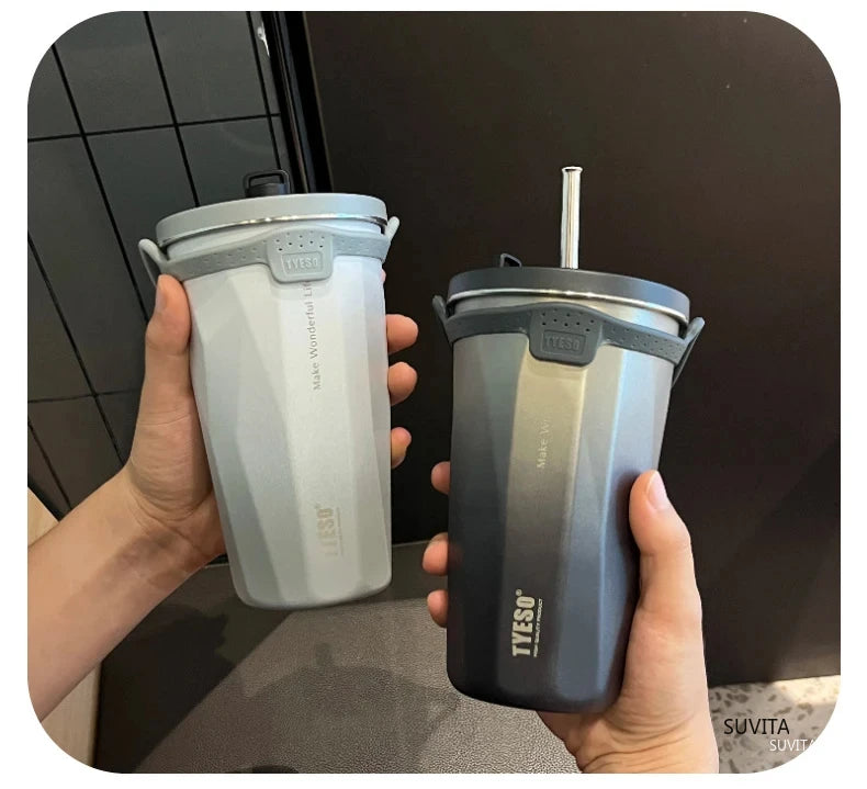 600ML Thermos Stainless Steel Vacuum Insulated Travel Mug | Gradient Color Thermal Cup