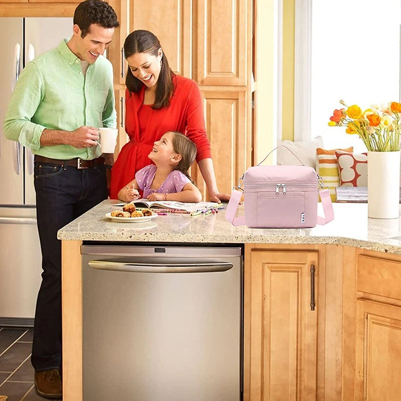 FREE SHIPPING! Insulated Lunch Bag With Shoulder Strap Portable Picnic Bag