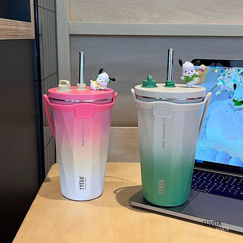 600ML Thermos Stainless Steel Vacuum Insulated Travel Mug | Gradient Color Thermal Cup