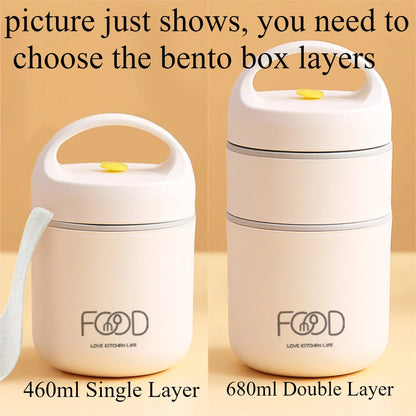 Portable Thermal Porridge Cup Insulation Lunch Box Warmer Thermos Soup Cup