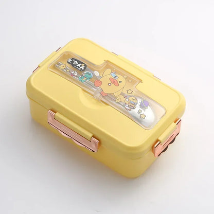 Cute Kids Lunch Box with multiple Compartments and cutlery set