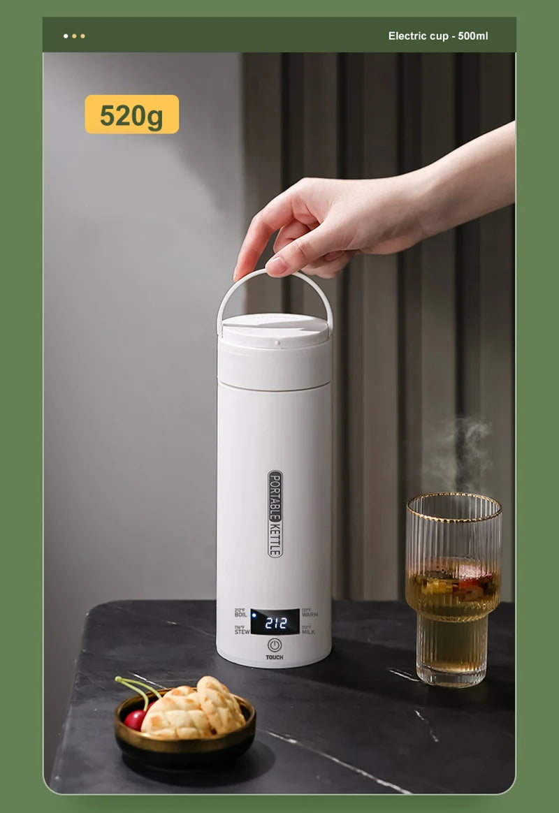 Electric portable thermos bottle style, Leakproof Portable Fast Water Boiling Thermos Bottle