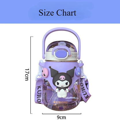 Large 820ML cute Cartoon Character Water Bottle – Cute & Unique