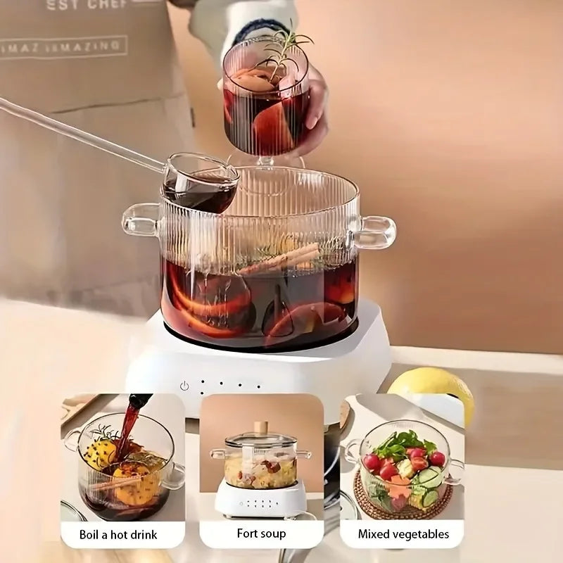 Cooking Pot 1.6L – Heat-Resistant Borosilicate Glass Pot